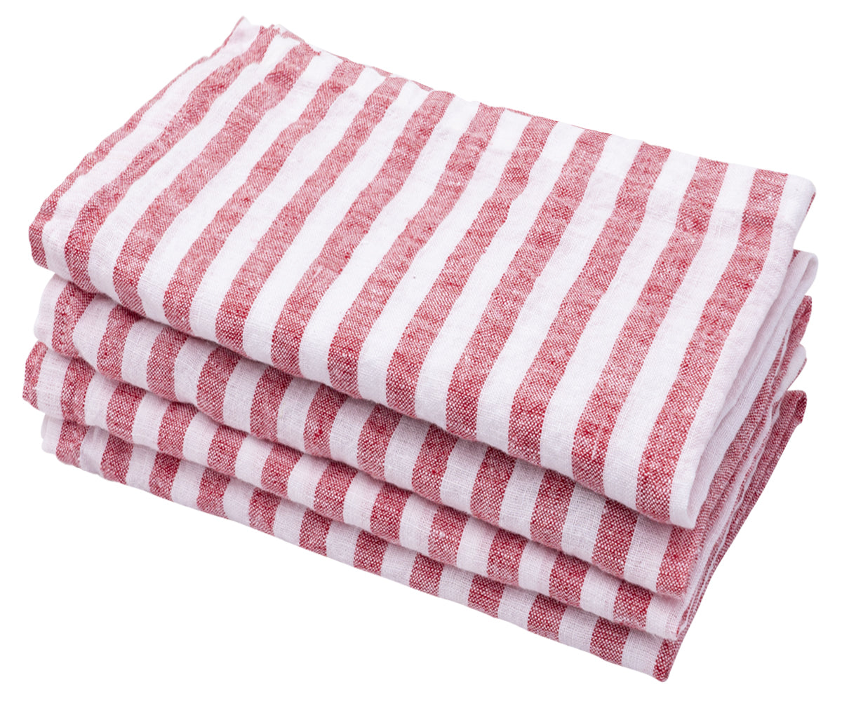 Amalfi Stripe Linen Napkins, Set of 4