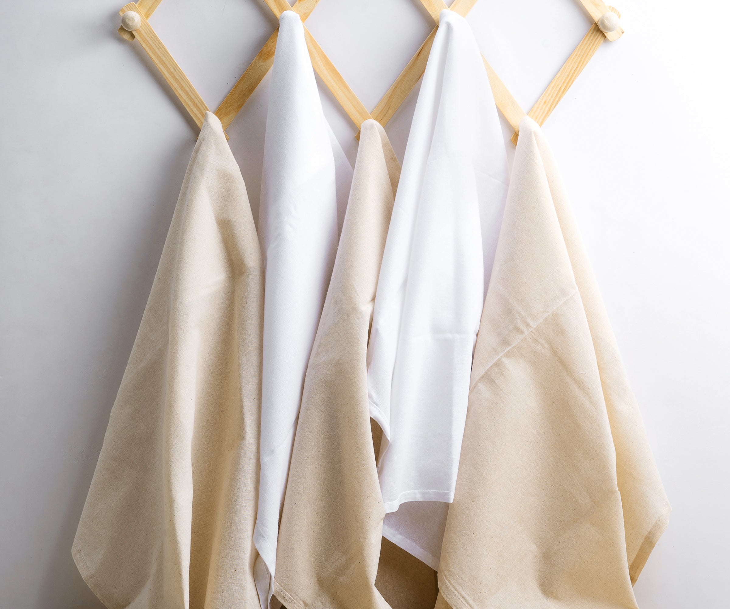Romantic Linen Kitchen Towels with Cotton Lace Elements of Elegant