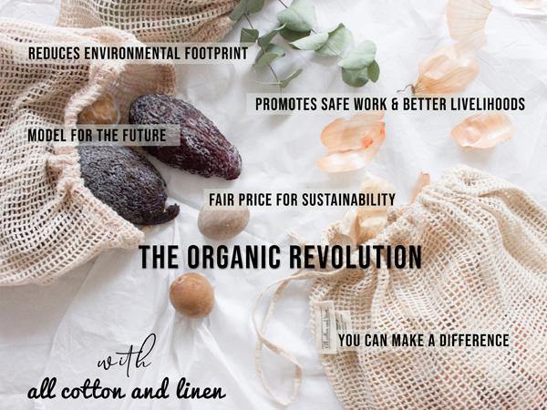 Sustainable reusable mesh produce bags and cotton muslin bags