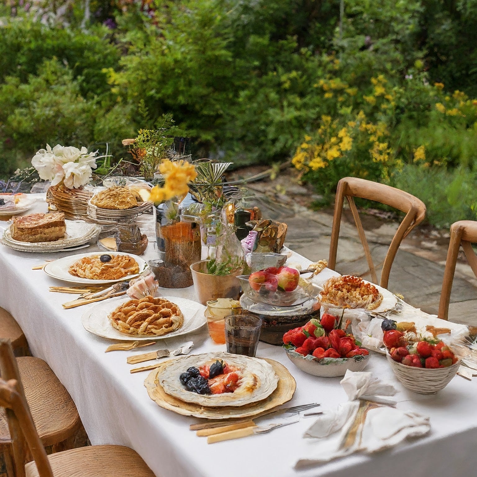 Summer Brunch Ideas: Elegant Linen Table Settings and Delicious Dishes