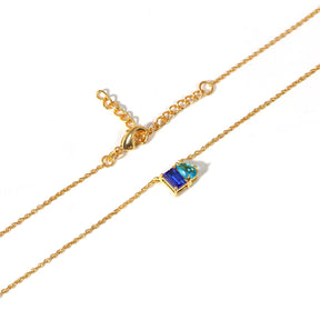 Blue sapphire Topaz Necklace - Toi Et Moi Necklace