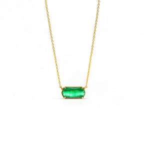 Aura Topaz Necklace in Green Emerald Pendant