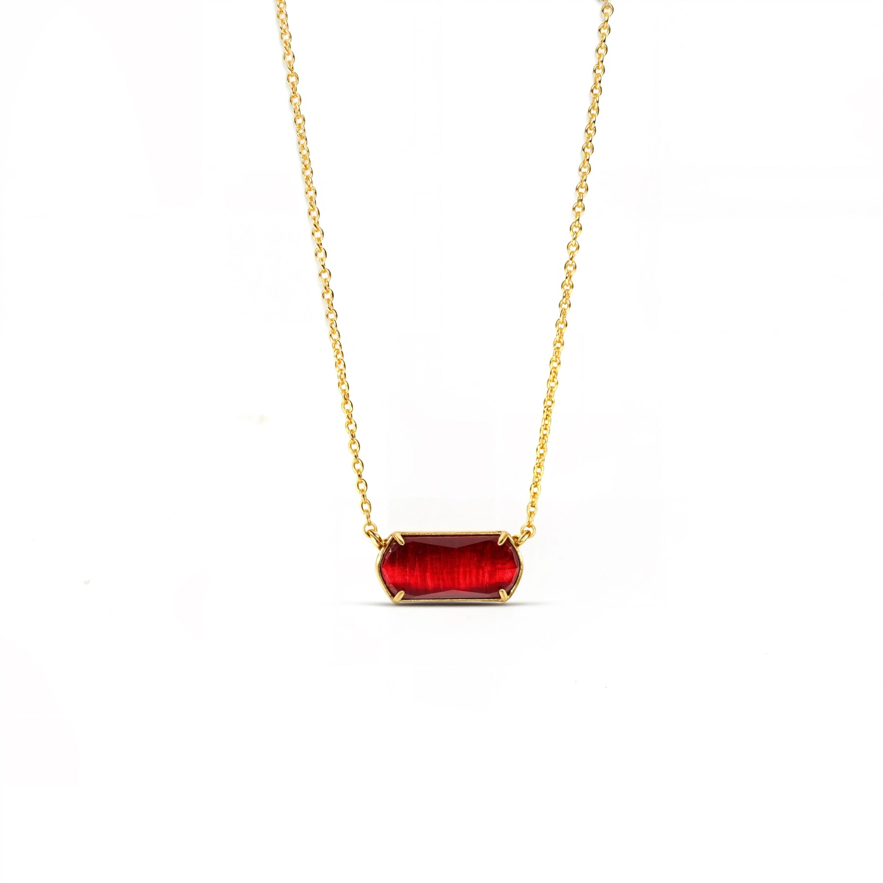 Aura Topaz Necklace in Red Ruby Blaze Pendant