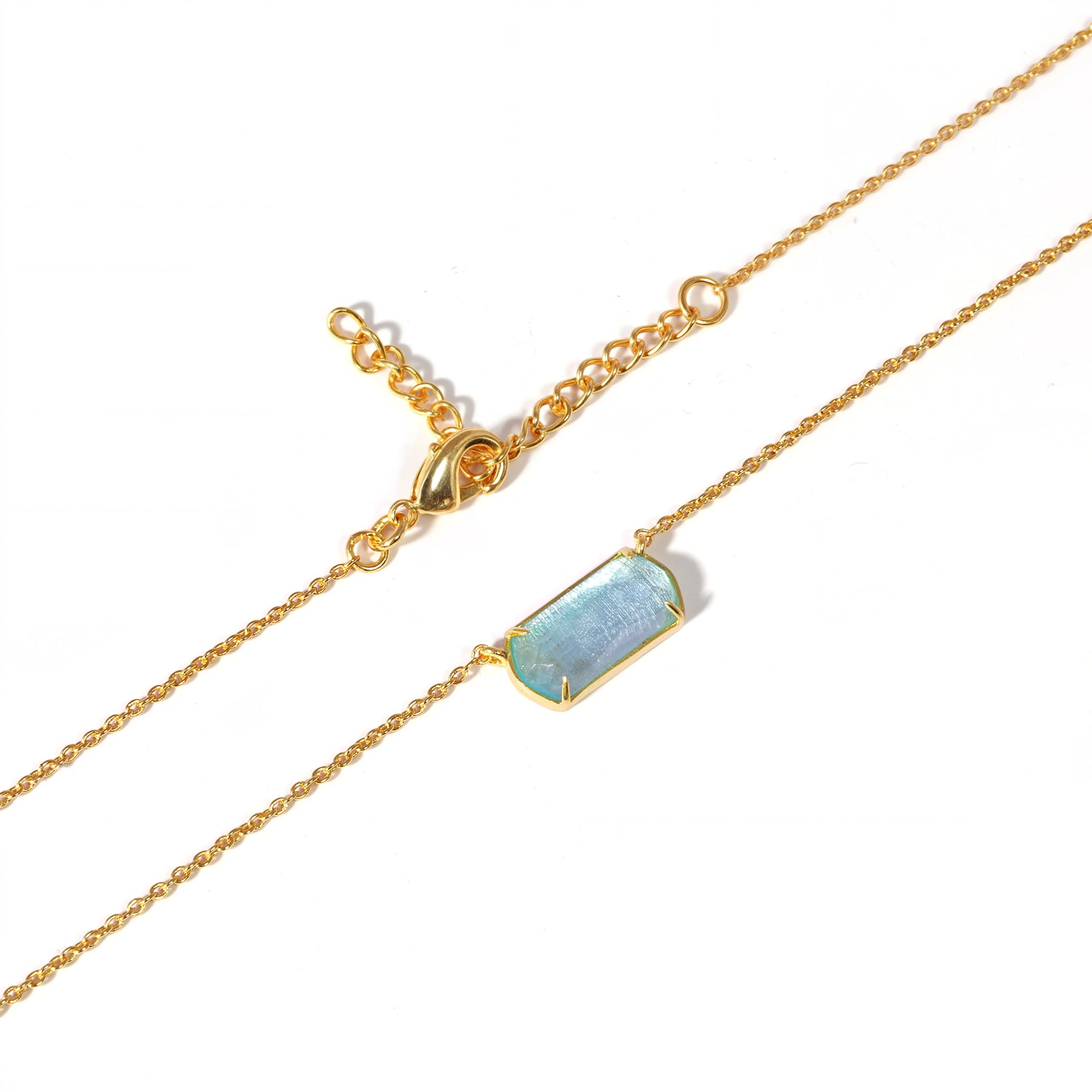 Blue Topaz Necklace - Aura Topaz Necklace in Ocean