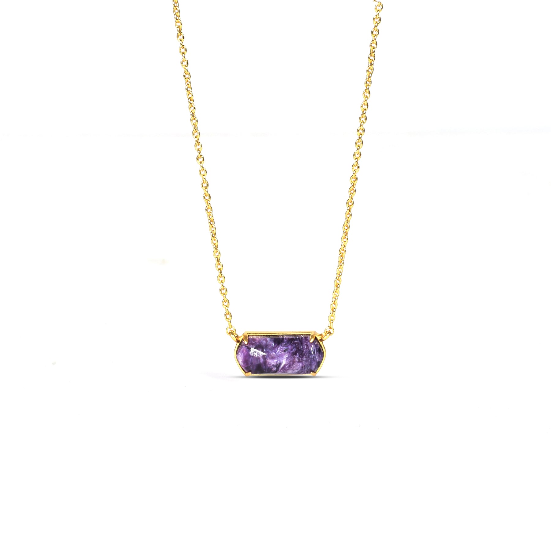 Aura Topaz Pendant Necklace - Charoite