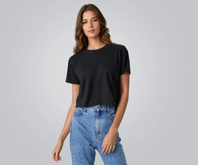 Soft and comfortable black crop top for everyday wear