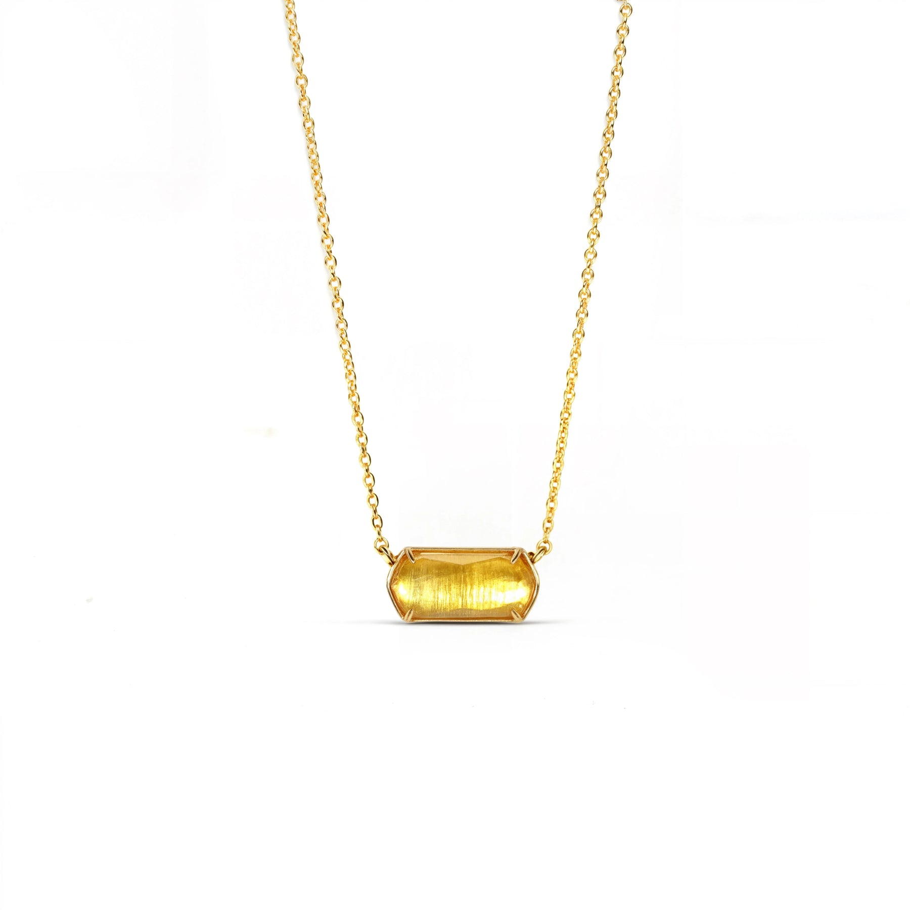 Aura Topaz Pendant Necklace - Citrine Stone