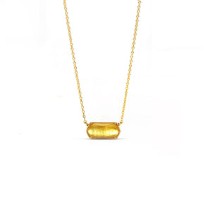 Aura Topaz Pendant Necklace - Citrine Stone