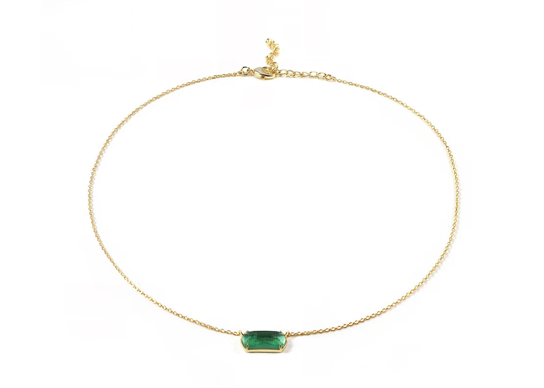 Aura Topaz Necklace in Green Emerald Pendant