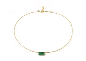 Aura Topaz Necklace in Green Emerald Pendant