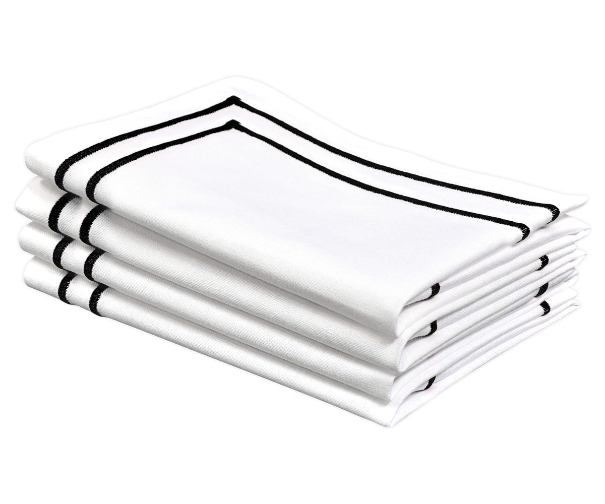 White napkin with an elegant trim border