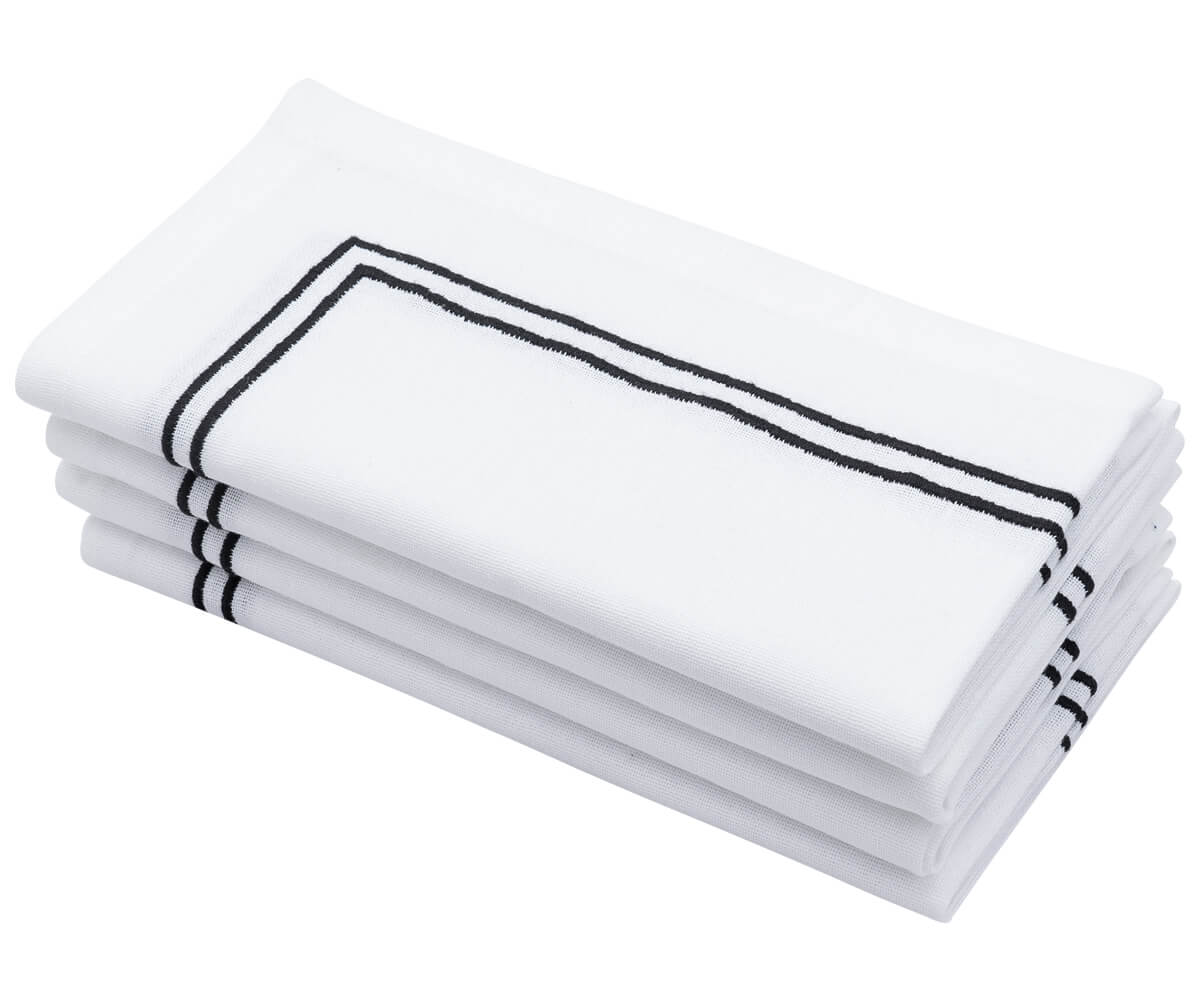 Beautiful white napkin with an elegant border trim