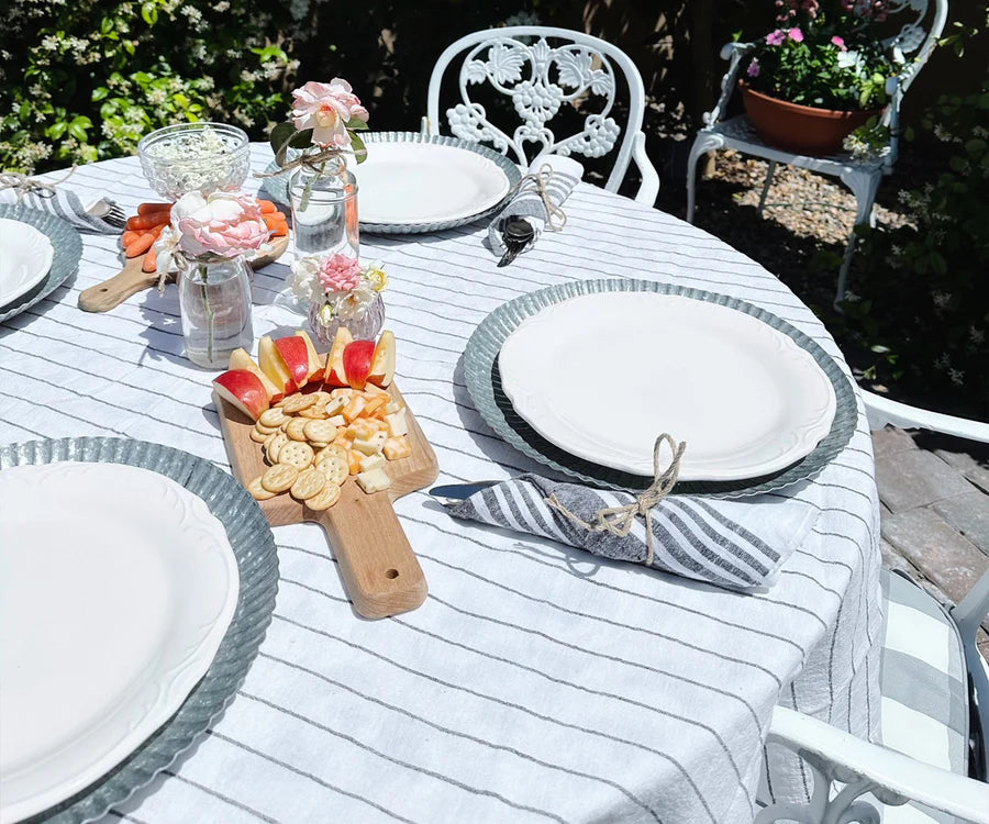 Round Linen Tablecloth 63"