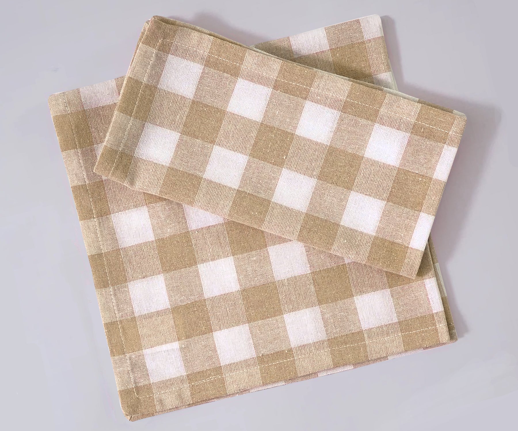 Beige And Cream Buffalo Checkered Napkins