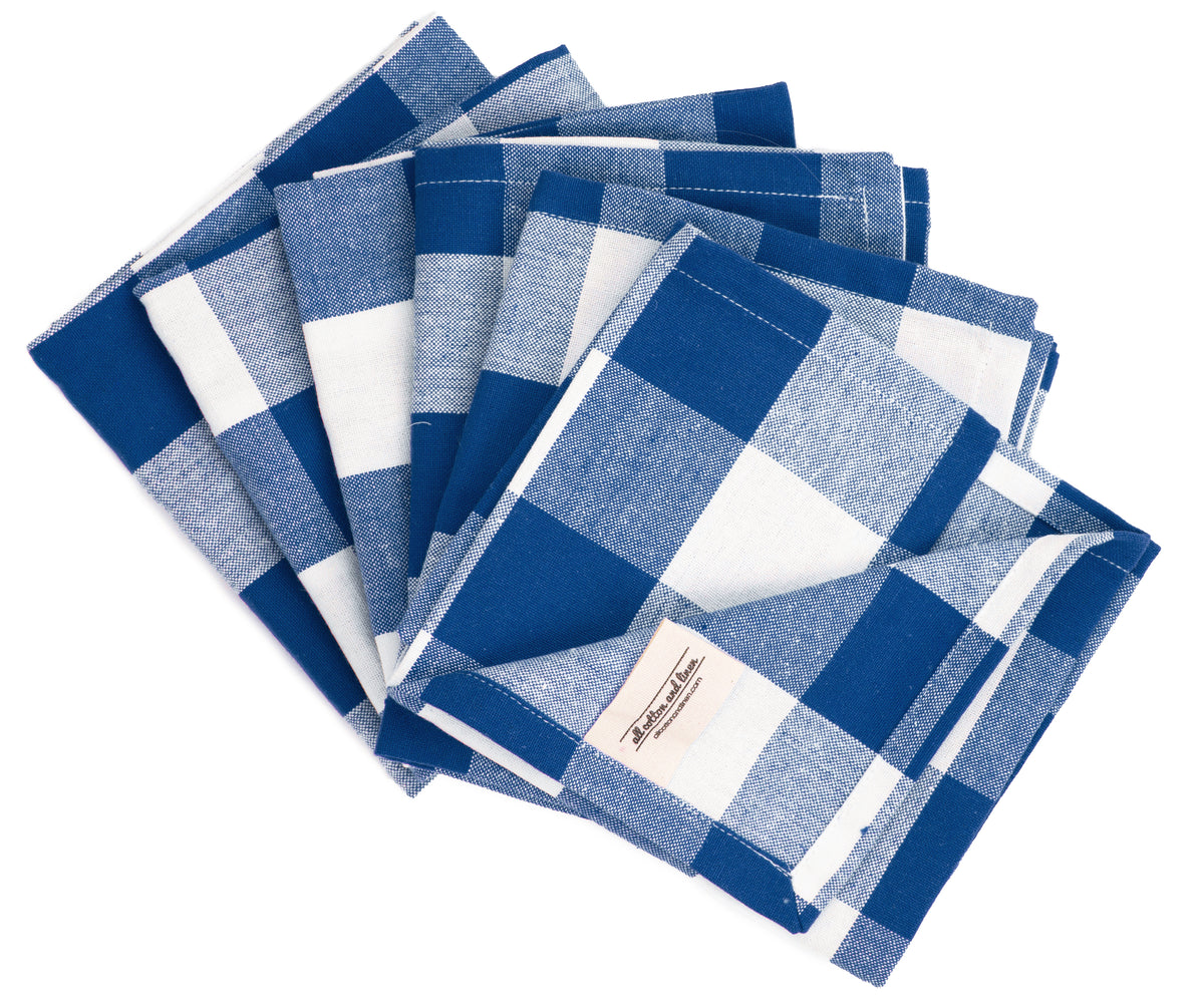 Cotton Napkins - Plaid Cloth Napkins