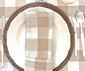 Beige And Cream Buffalo Checkered Napkins