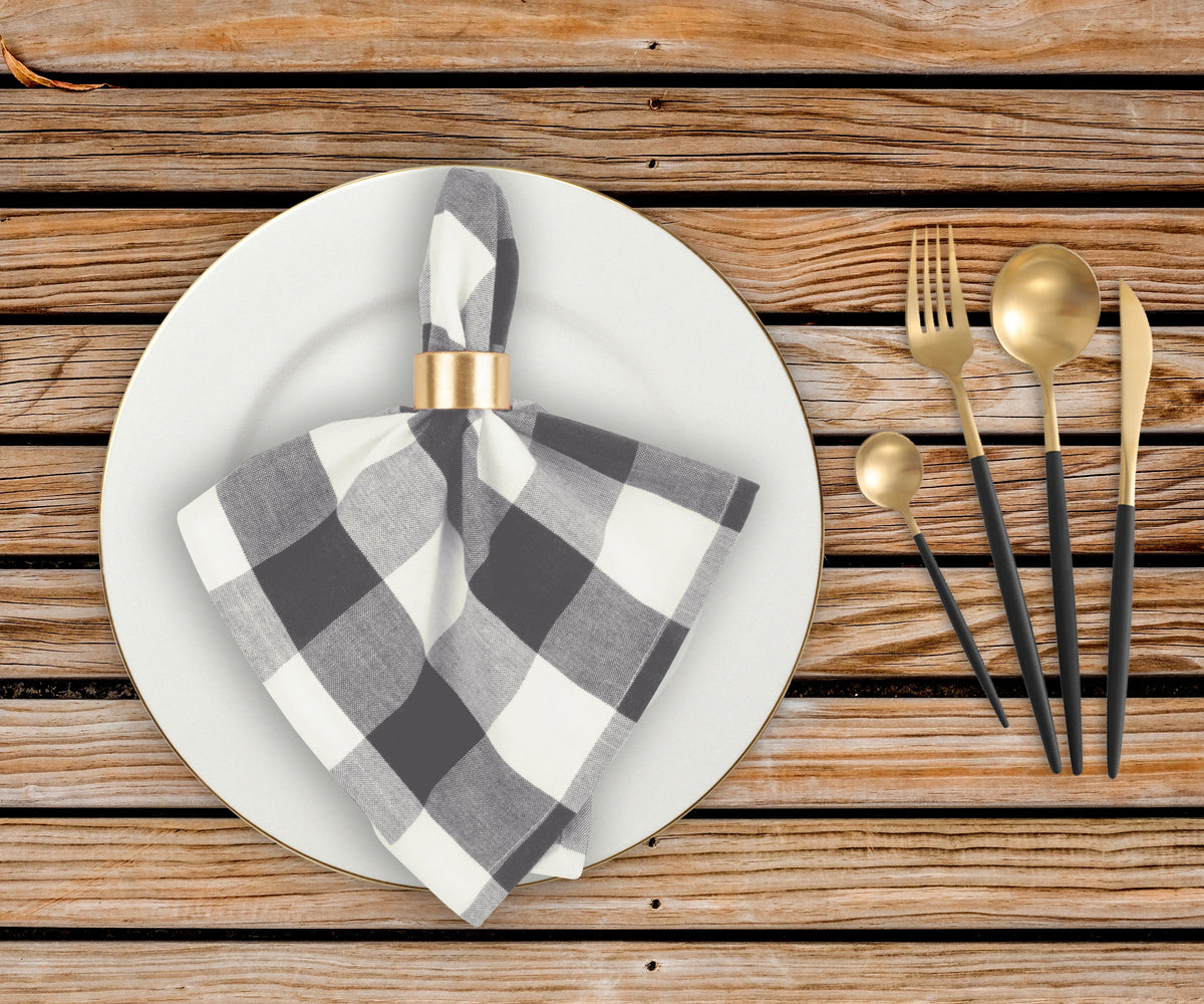 Gray Plaid Napkins