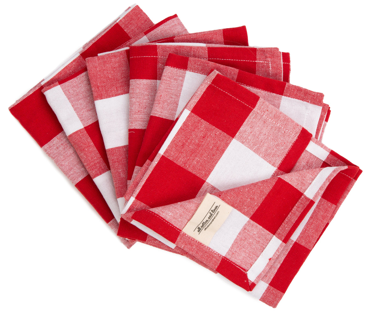 Red Cloth Napkins - Dinner Napkins