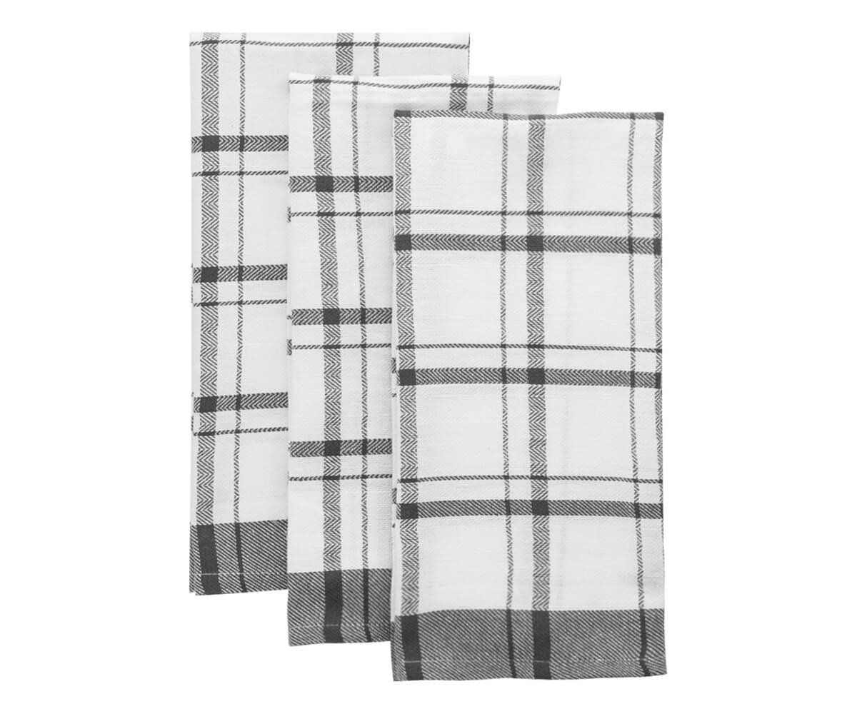 Soft, absorbent checkered dish towels perfect for drying dishes and hands.