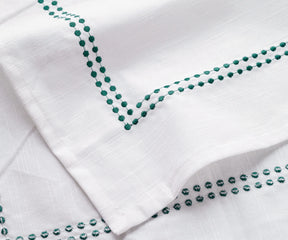 Green and white gingham cloth napkins with a rustic farmhouse charm