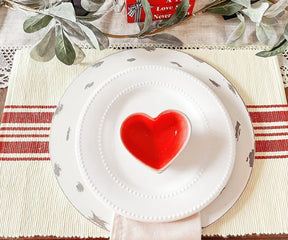 red and cream stripe placemats