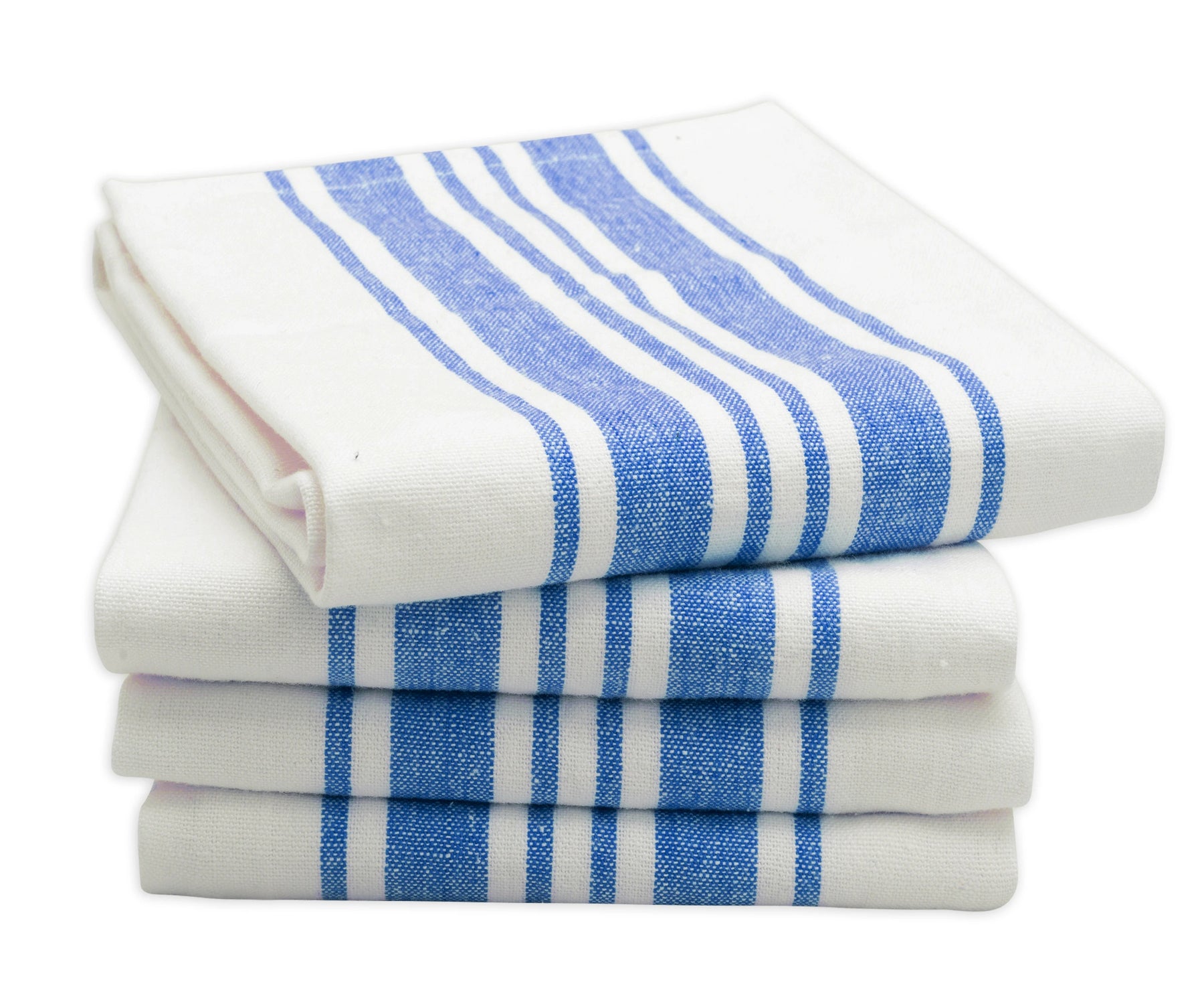 Blue Stripe Cotton Kitchen Towels – Set of 4 – Soft & Absorbent Dish Towels
