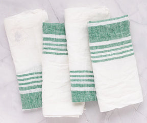 Green Striped Napkins Set of 4, 8 & More