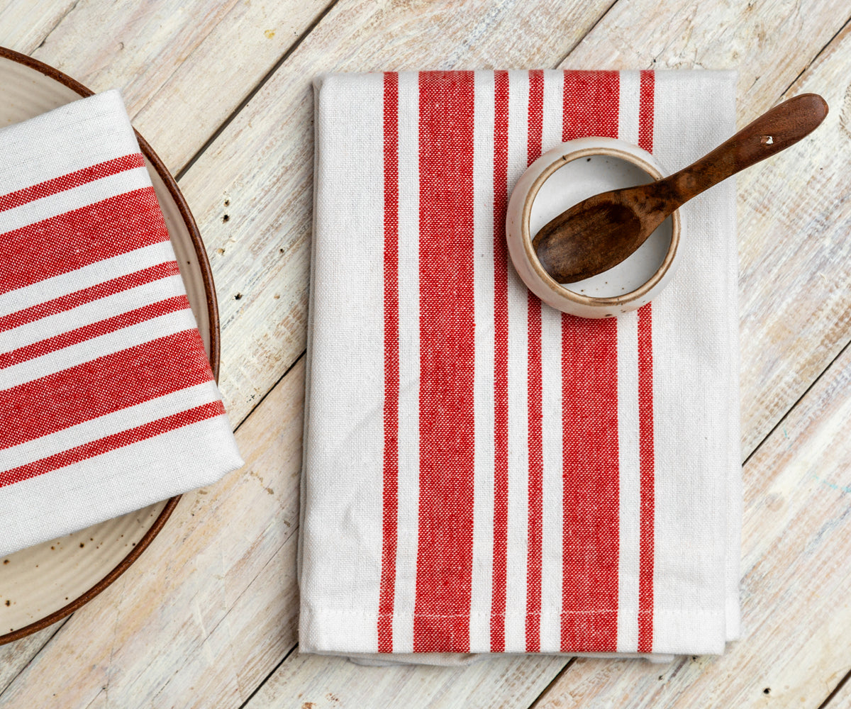 Red and White Napkins Set of 6