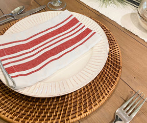 Red and White Napkins Set of 6