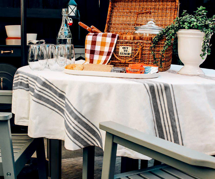 Simple round tablecloth covering a circular dining table