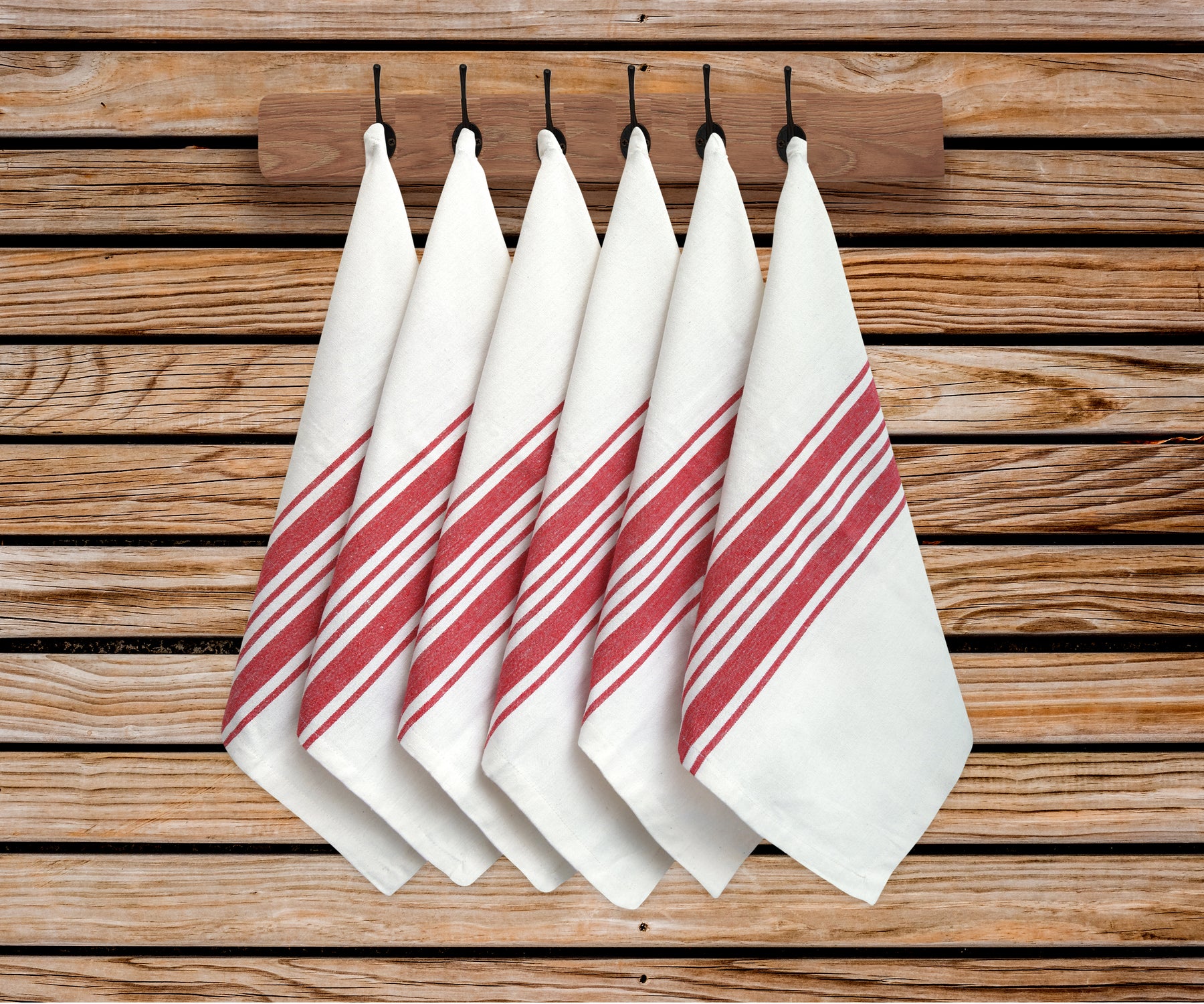 Red and White Napkins Set of 6