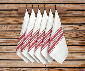 Red and White Napkins Set of 6