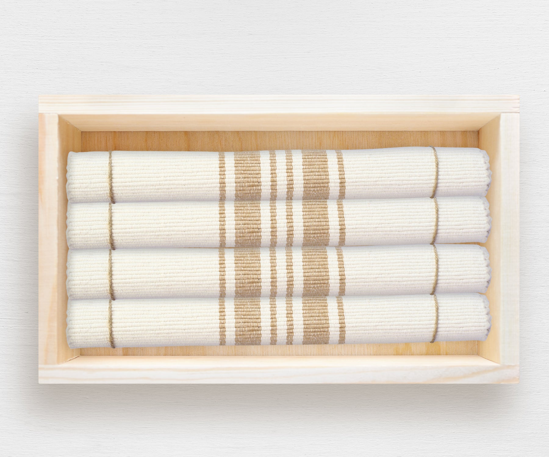 Beige woven cloth placemats for farmhouse table setting