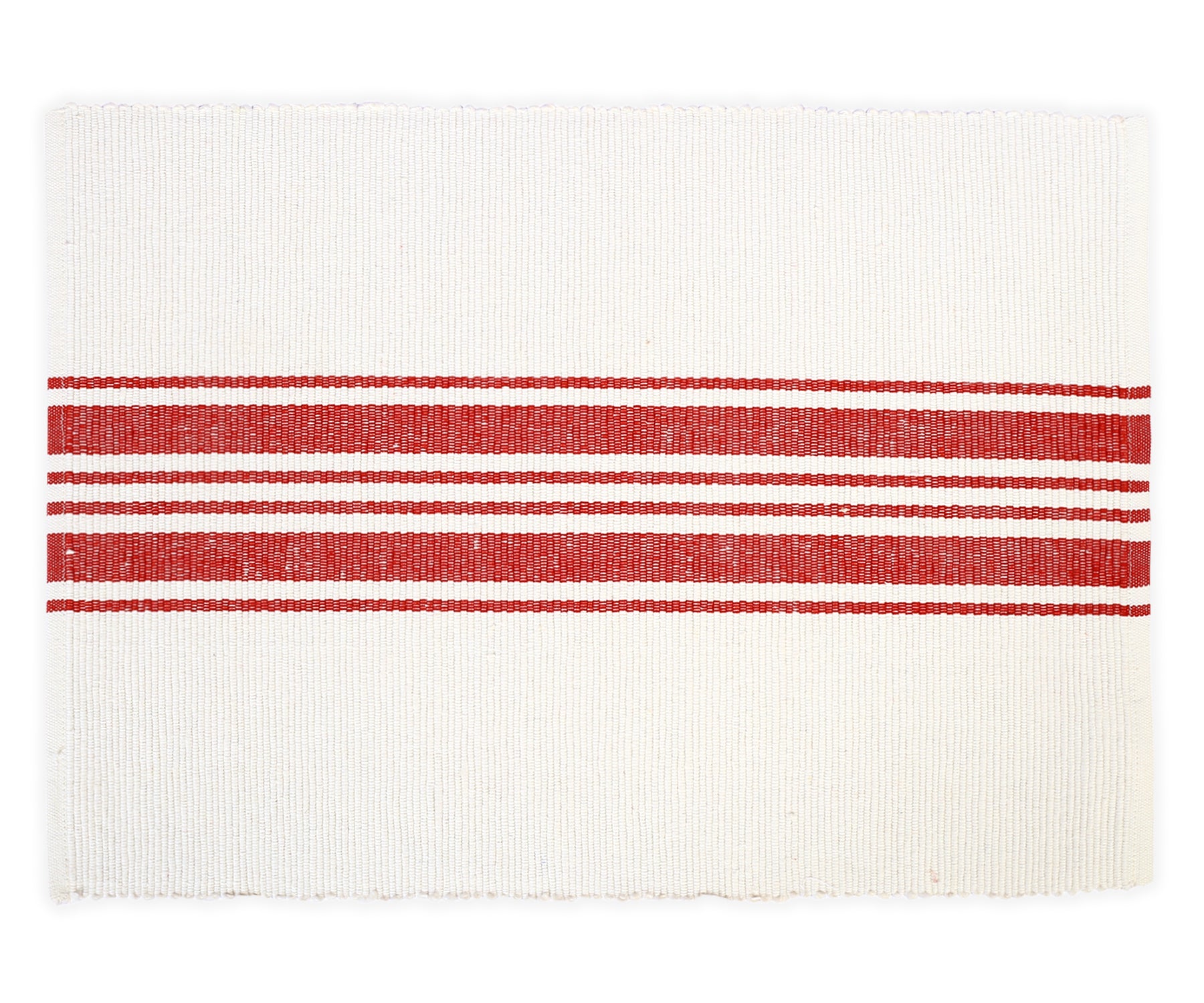 Red woven placemats from cotton for autumn decor