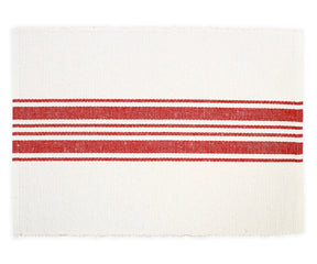 Red woven placemats from cotton for autumn decor