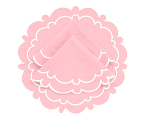 Light Pink Round Scalloped Placemats