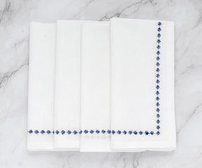 Navy Blue Snowflake Dinner Napkins