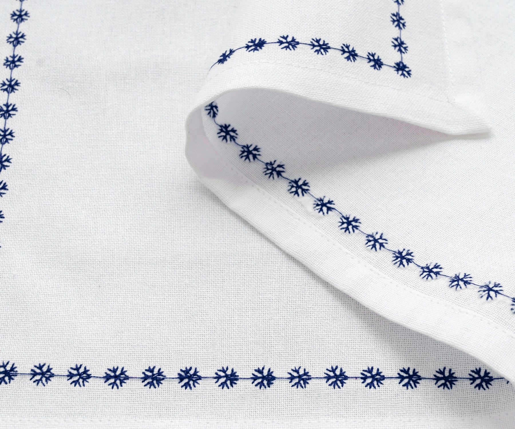 Navy Blue Snowflake Dinner Napkins