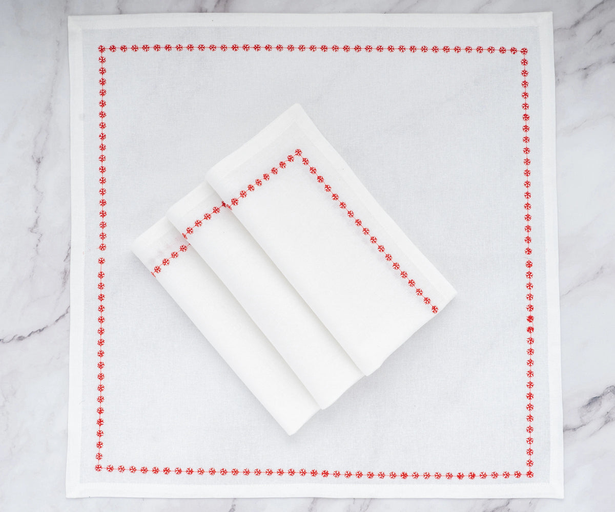 Embroidery Red Napkins