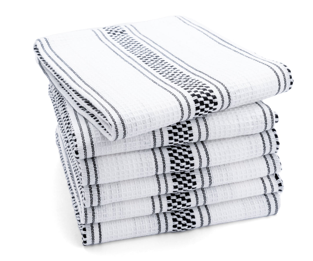 Black Kitchen Hand Towel - Embroidered Tea Towels