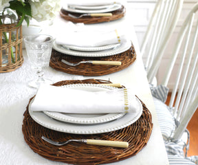 Soft white napkins for a touch of elegance.