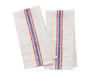 French Stripe Linen Dish Towels - Set of 2