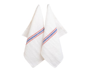 French Stripe Linen Dish Towels - Set of 2