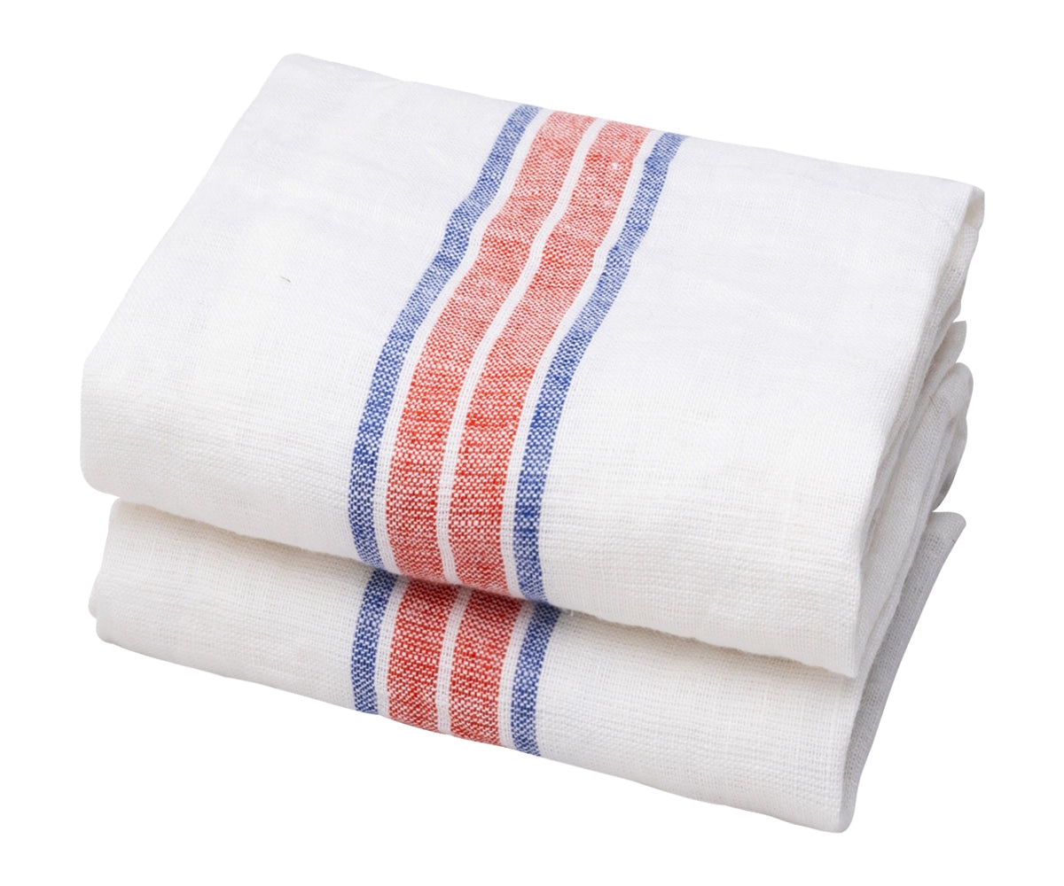 French Stripe Linen Dish Towels - Set of 2