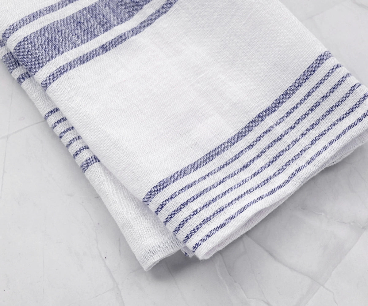 French Stripe Linen Dish Towels - Set of 2