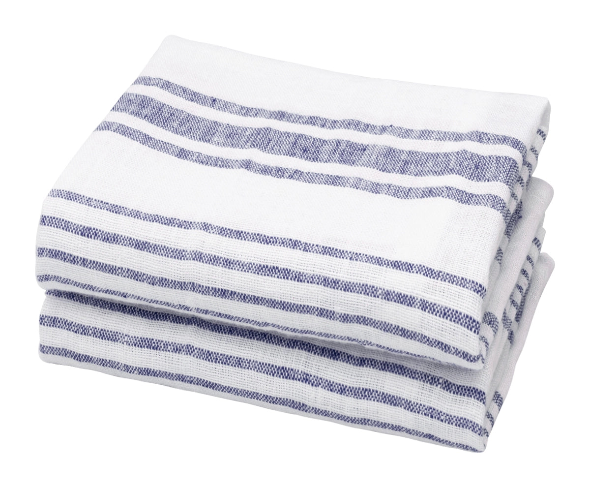 French Stripe Linen Dish Towels - Set of 2