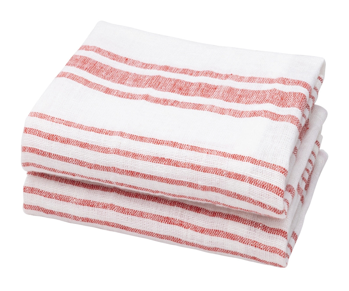 French Stripe Linen Dish Towels - Set of 2