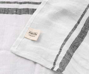 Black Belgian Linen Tea Towels - Set of 2