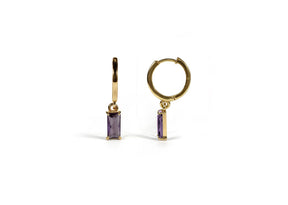 Mystic Amethyst Huggie Earrings