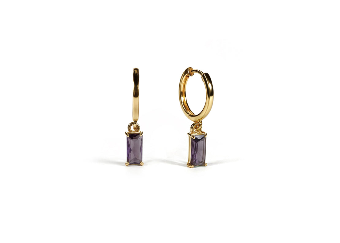 Mystic Amethyst Huggie Earrings